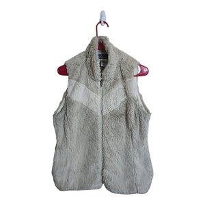 Patagonia Vest Womens M Pelage Full Zip Bleached Stone deep pile fleece Gorpcore